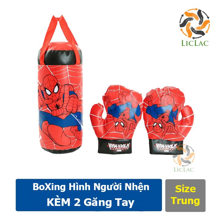 Bộ đồ chơi Đấm Boxing hình Người Nhện Spiderman Kèm 2 găng tay làm bằng