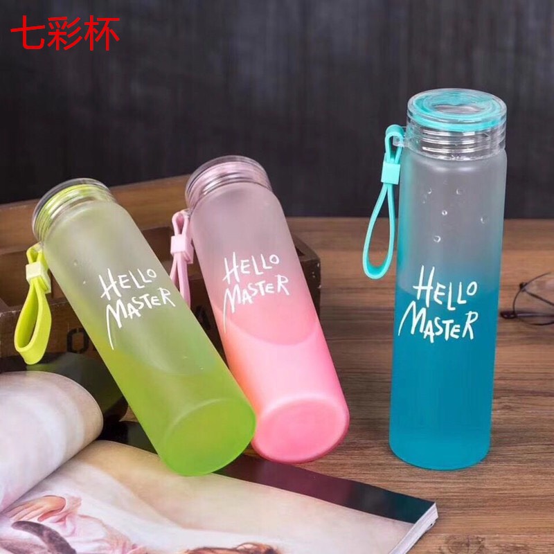Bình nước thủy tinh B28 Hello Master dung tích 420ml (giao màu ngẫu nhiên) NXNDB28