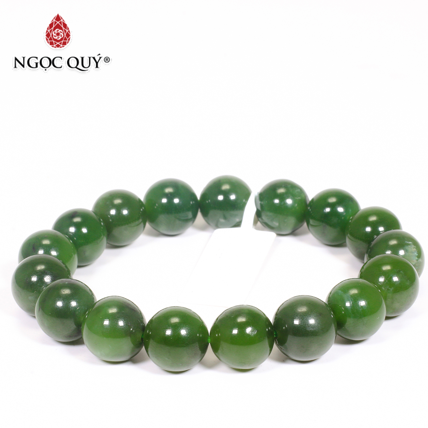 Vòng tay đá ngọc bích A size hạt 11mm mệnh hỏa mộc - Ngọc Quý Gemstones