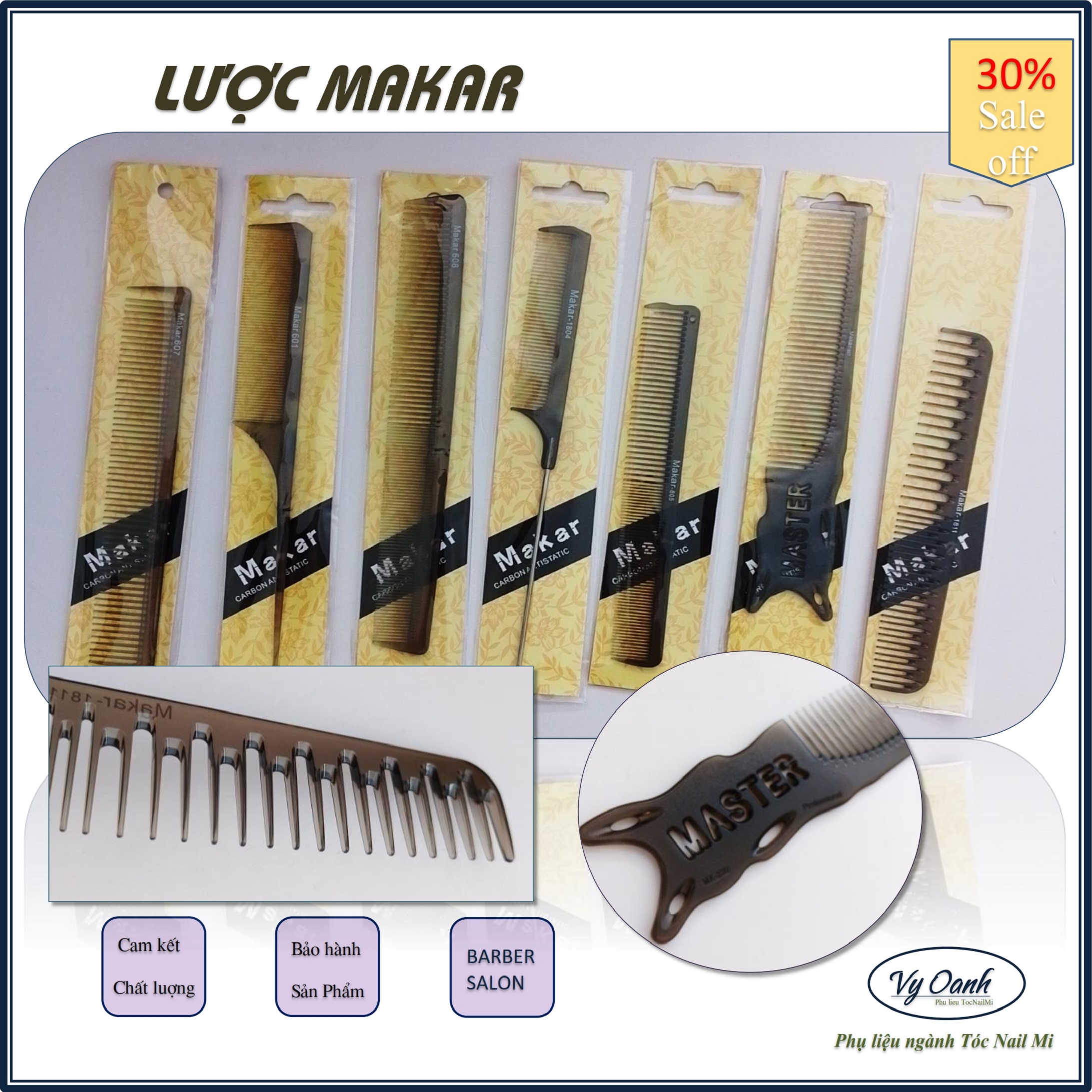 Lược MAKAR Cắt Tóc, Chải tóc chuyên Nghiệp cho Salon Tóc