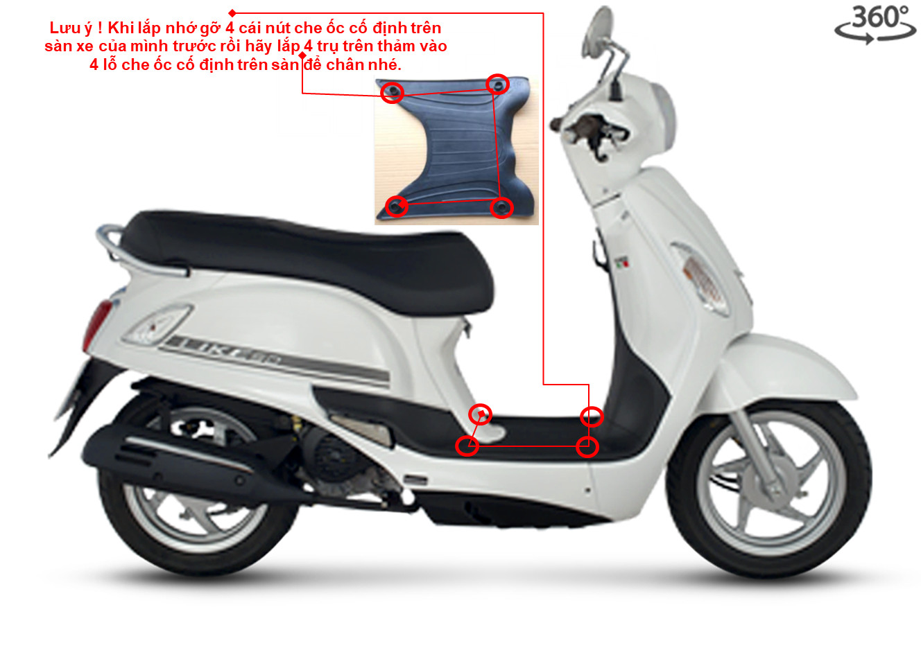 Thảm cao su lót chân xe LIKE 50cc ( KYMCO )