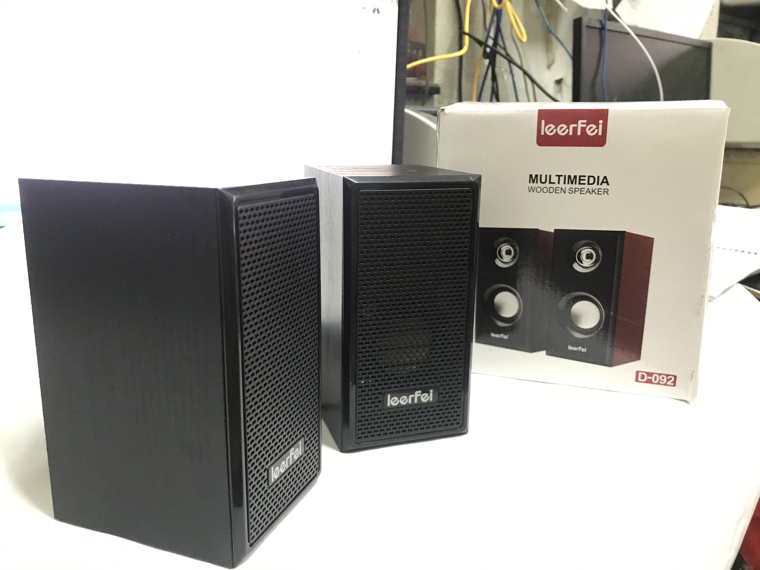 Loa vi tính chuẩn 2.0 LeerFei D-091 vỏ gỗ, cho PC, Laptop, Điện thoại âm thanh cực đỉnh