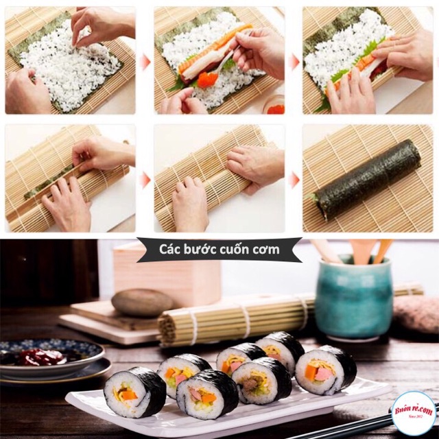 Mành Tre Cuộn Sushi - Cuộn Cơm Rong Biển Kimbap