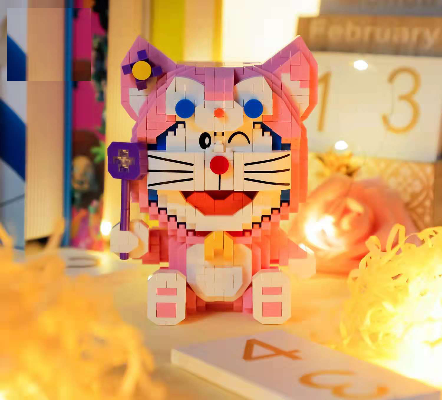 Mô Hình Lắp Ráp Doraemon Mèo Hồng