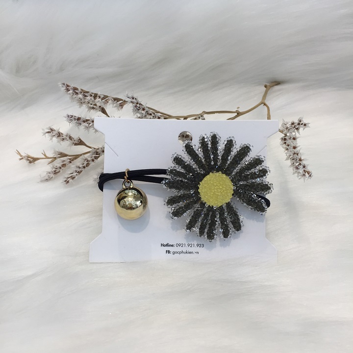 💐 Cột Tóc Hình Hoa Cúc Đính Đá, Đơn Giản, Dễ Tương 💐