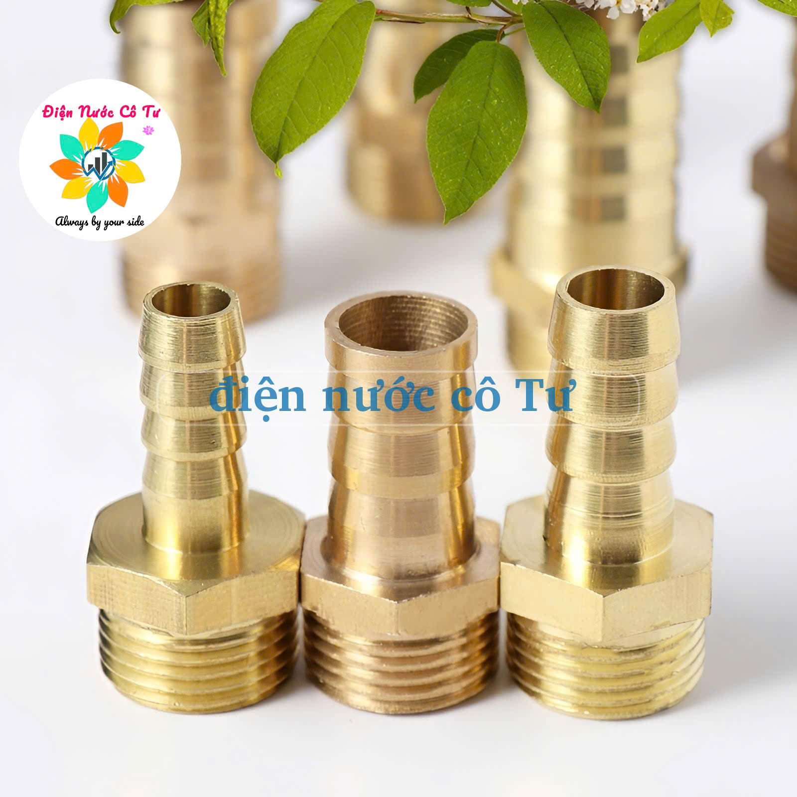 Nối thau đuôi chuột ren ngoài 21mm