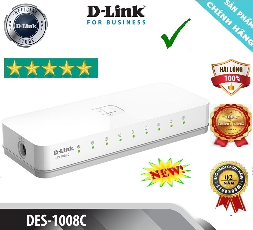 Switch Chia Mạng DLink DES 1008C 8-Port
