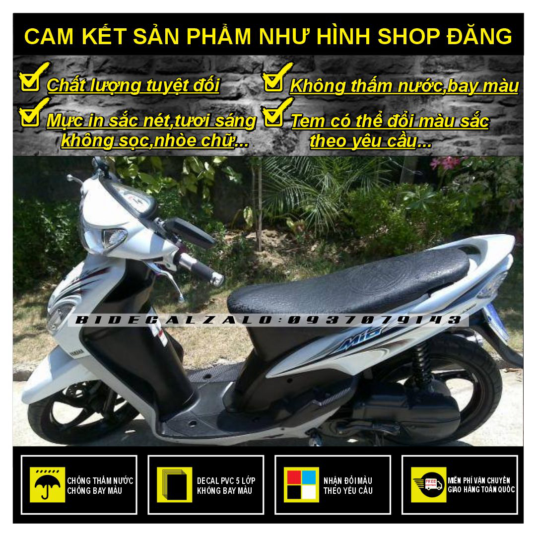 Tem rời mio nhỏ đời đầu mẫu thái dán xe trắng