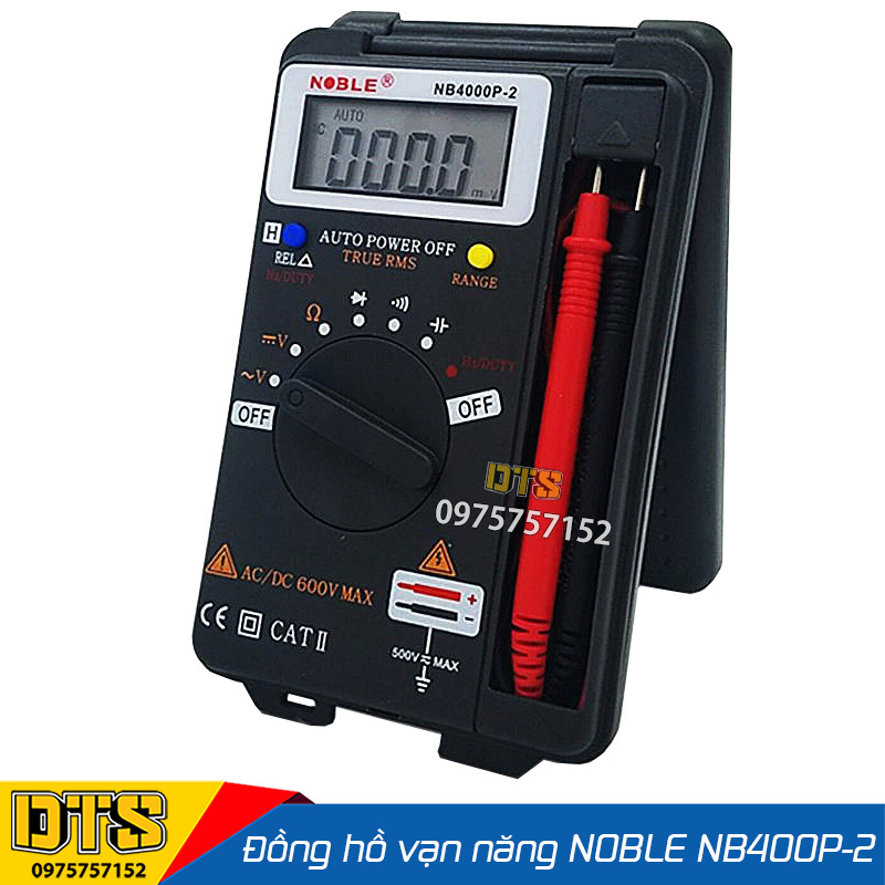 Đồng hồ đo vạn năng Noble NB 4000P-2, tự động chuyển thang đo, bỏ túi tiện dụng, đo điện trở, điện áp, dòng AC, DC, Tụ điện, tần số Hz, loa to tiện lợi