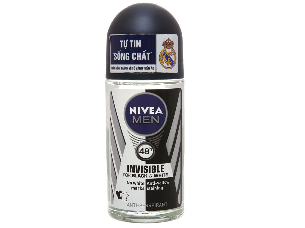 [HCM]Lăn khử mùi Nivea MEN Invisible For Black & White chai 50ml