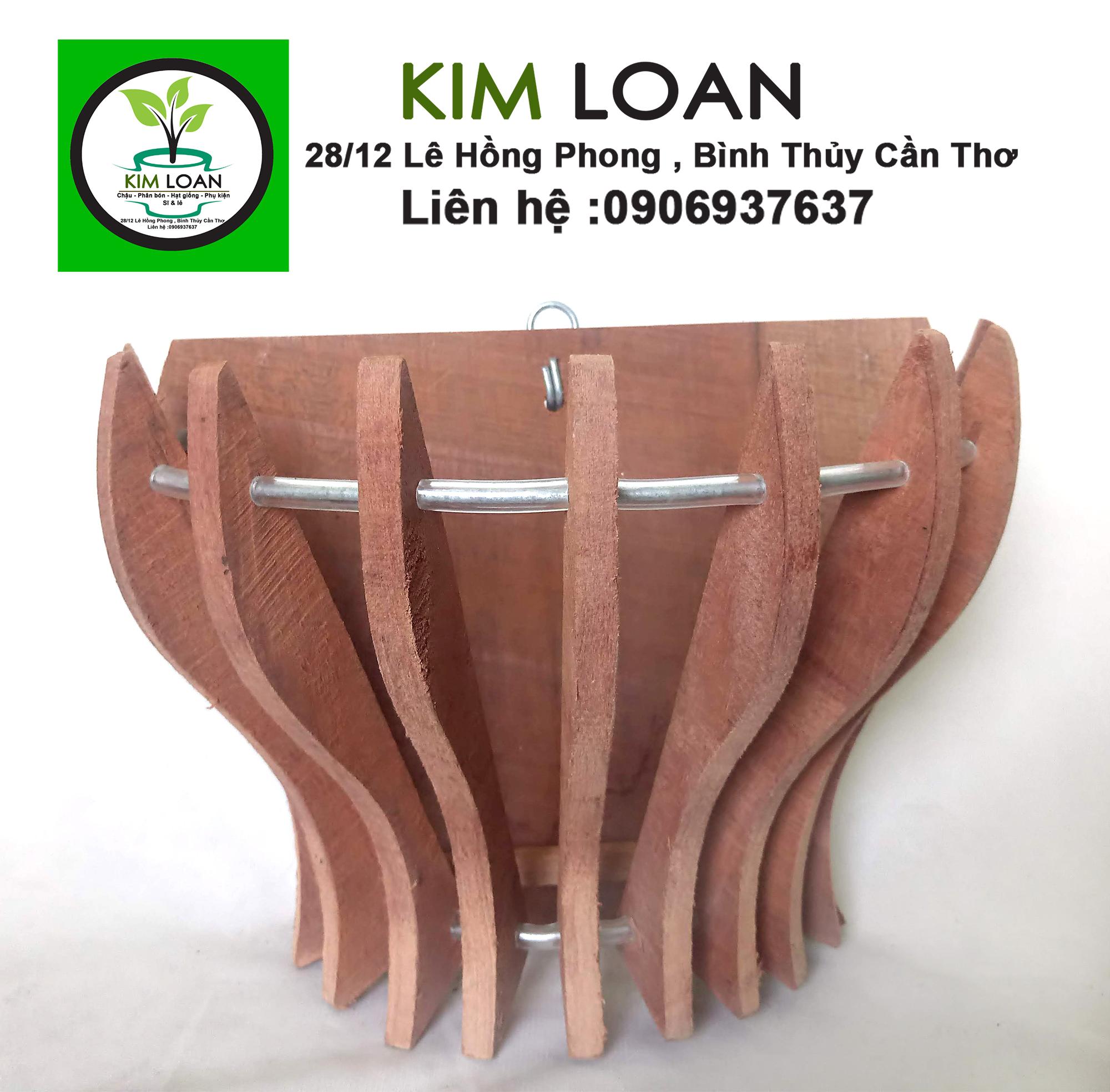 Combo 2 chậu lan gỗ ốp tường 23x16x16cm