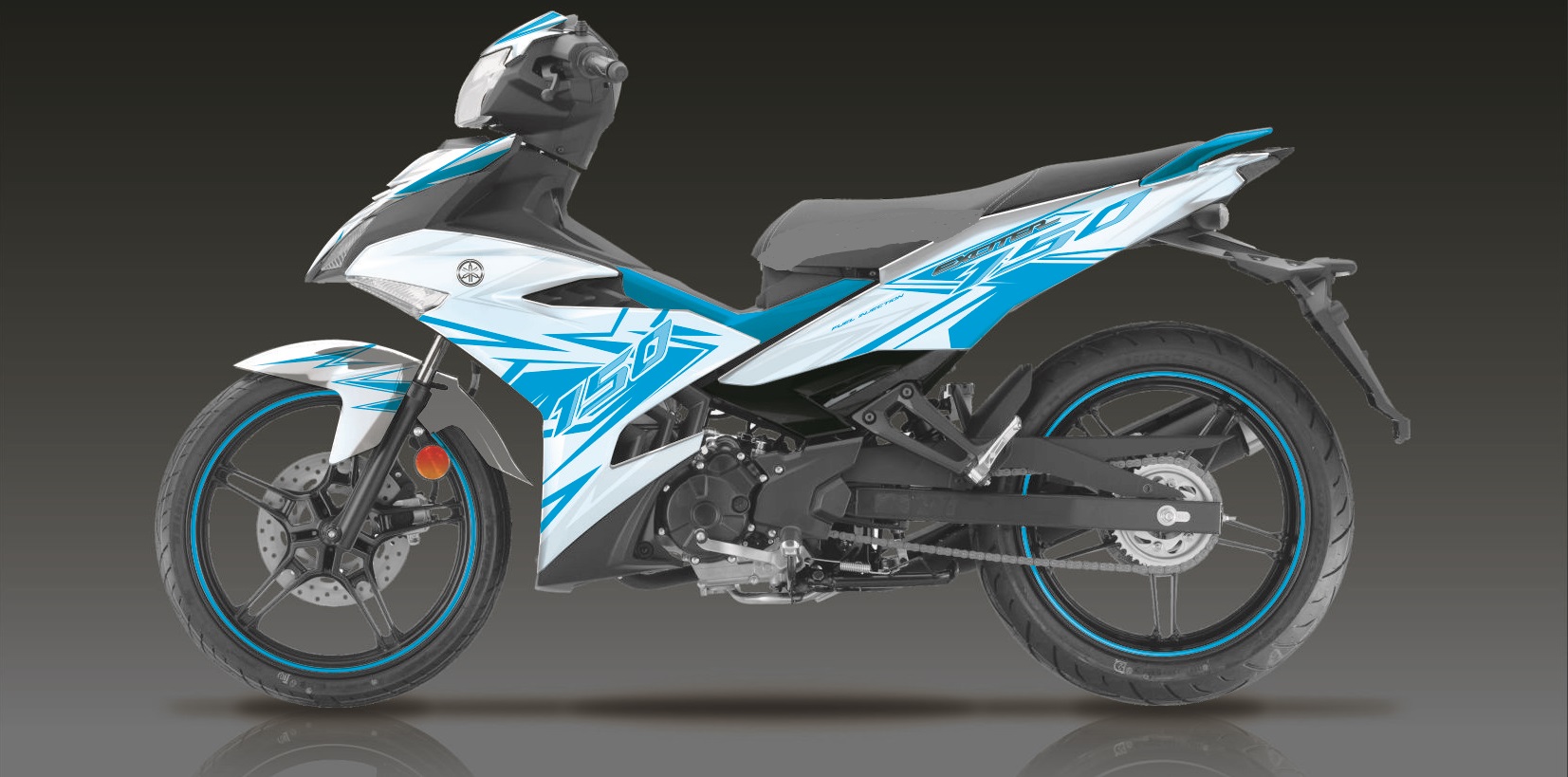 Tem Trum Exciter 150 trang xanh Racing,Team Decal Ex150
