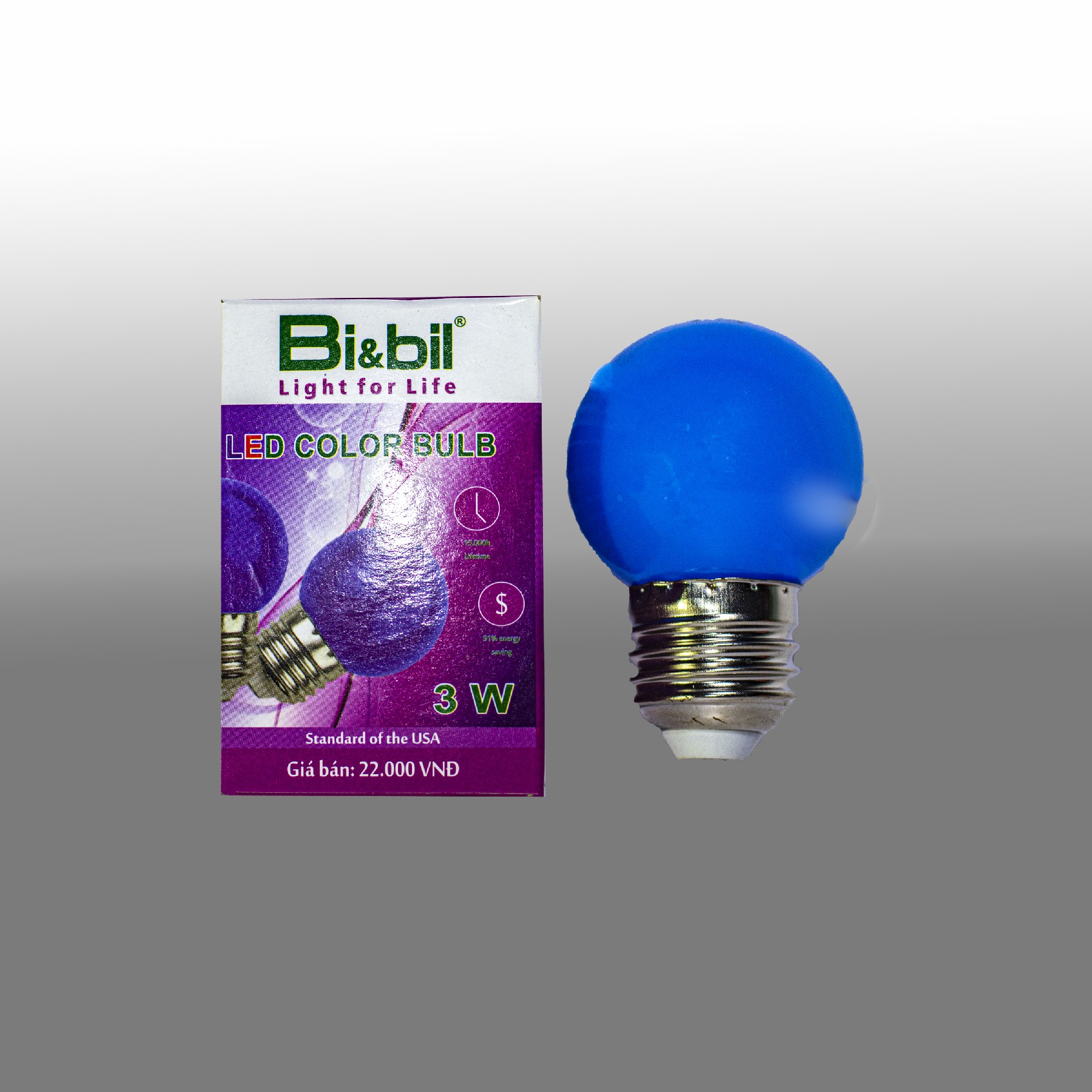 Bóng đèn led trái chanh 3W Bi&bil nhiều màu