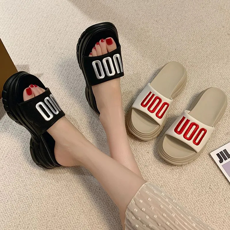 Dép nữ độn 5cm UOO da mềm thời trang siêu xinh