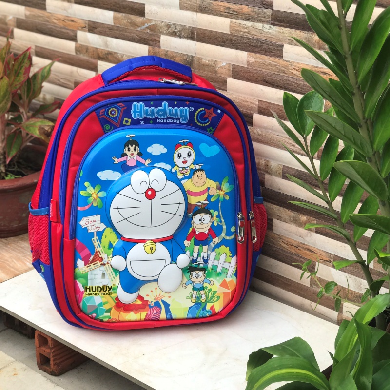 {HCM} Balo tiểu học, cặp học sinh cấp 1 chống gù lưng họa tiết DORAEMON siêu nhẹ, chống thậm nước [ VPP Trí Đức ]