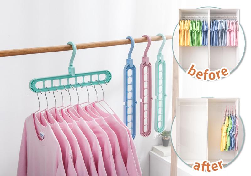 [HCM]SET 3 MÓC TREO QUẦN ÁO ĐA NĂNG 9 LỖ TIẾT KIỆM DIỆN TÍCH