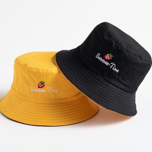 Mũ Bucket 2 mặt Quả Dâu - Siêu Dễ Thương