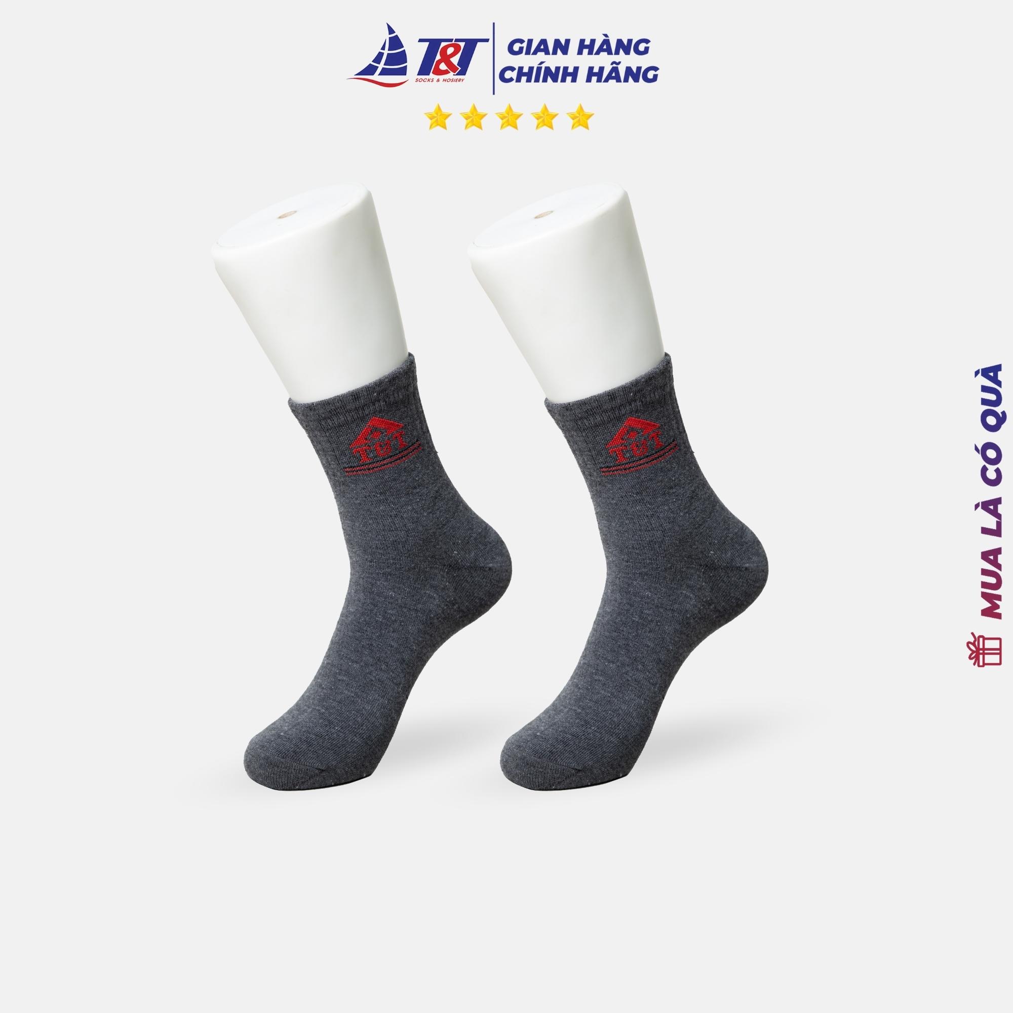 Tất Nam cổ trung logo T&T SOCKS - NAM 401