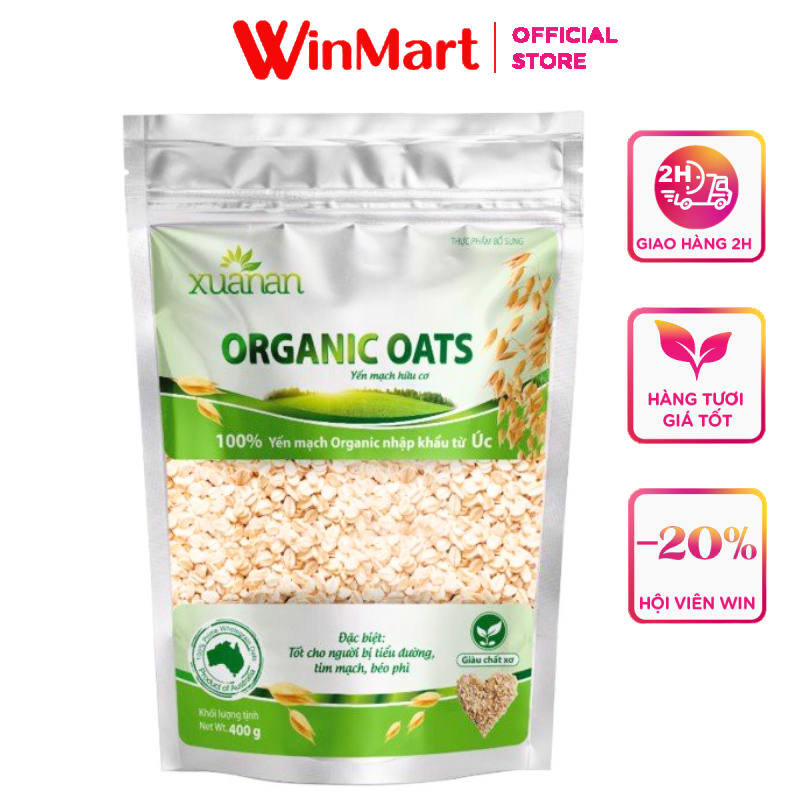 [Siêu thị WinMart] - Yến Mạch nguyên chất Oganic Xuân An gói 400g