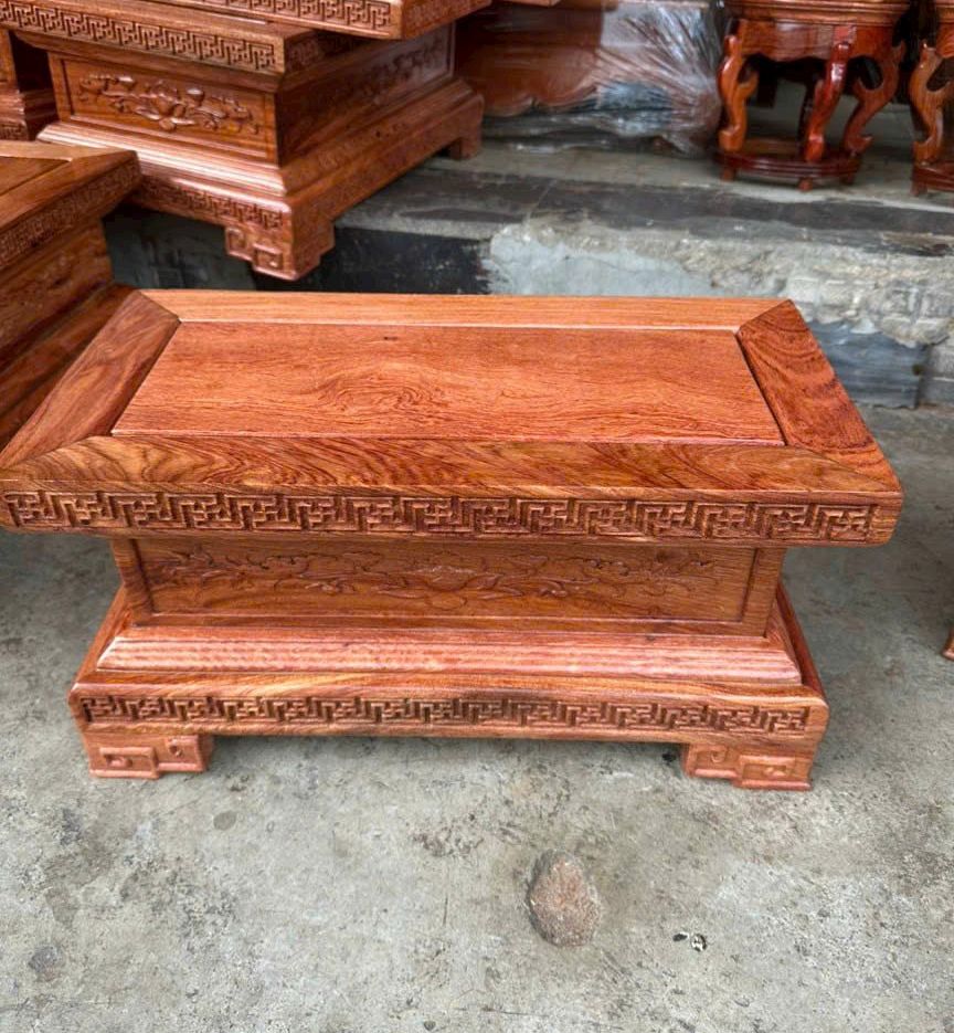 Đôn Đế Kê Tượng Chữ Nhật gỗ Hương Đá cao cấp, kê tượng gỗ, đồ trang trí Cao 20cm mặt nhiều kích cỡ