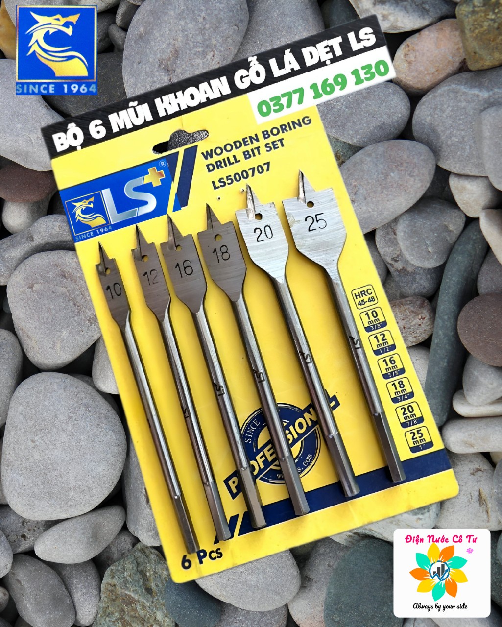 Bộ 6 mũi khoan Gỗ đuôi cá từ 10ly - 25ly LS+