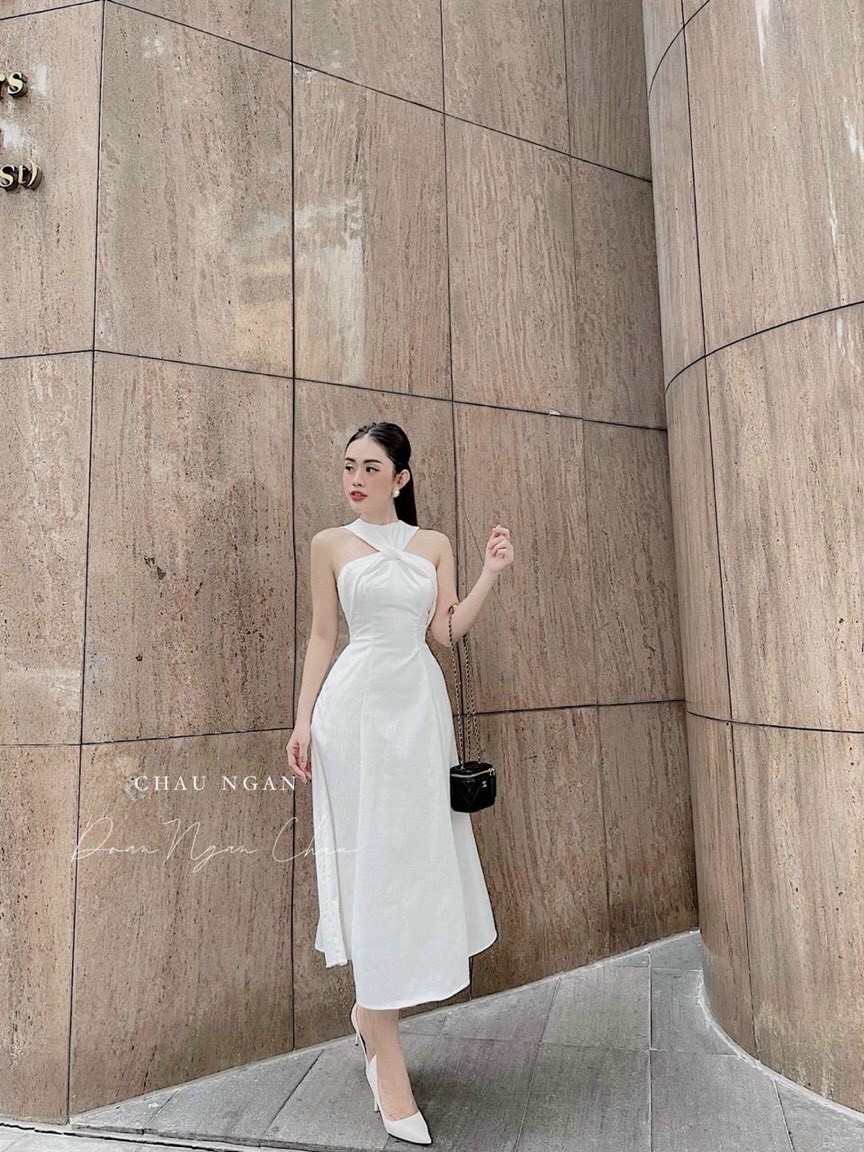Đầm nữ dạo phố cổ yếm cực xinh
