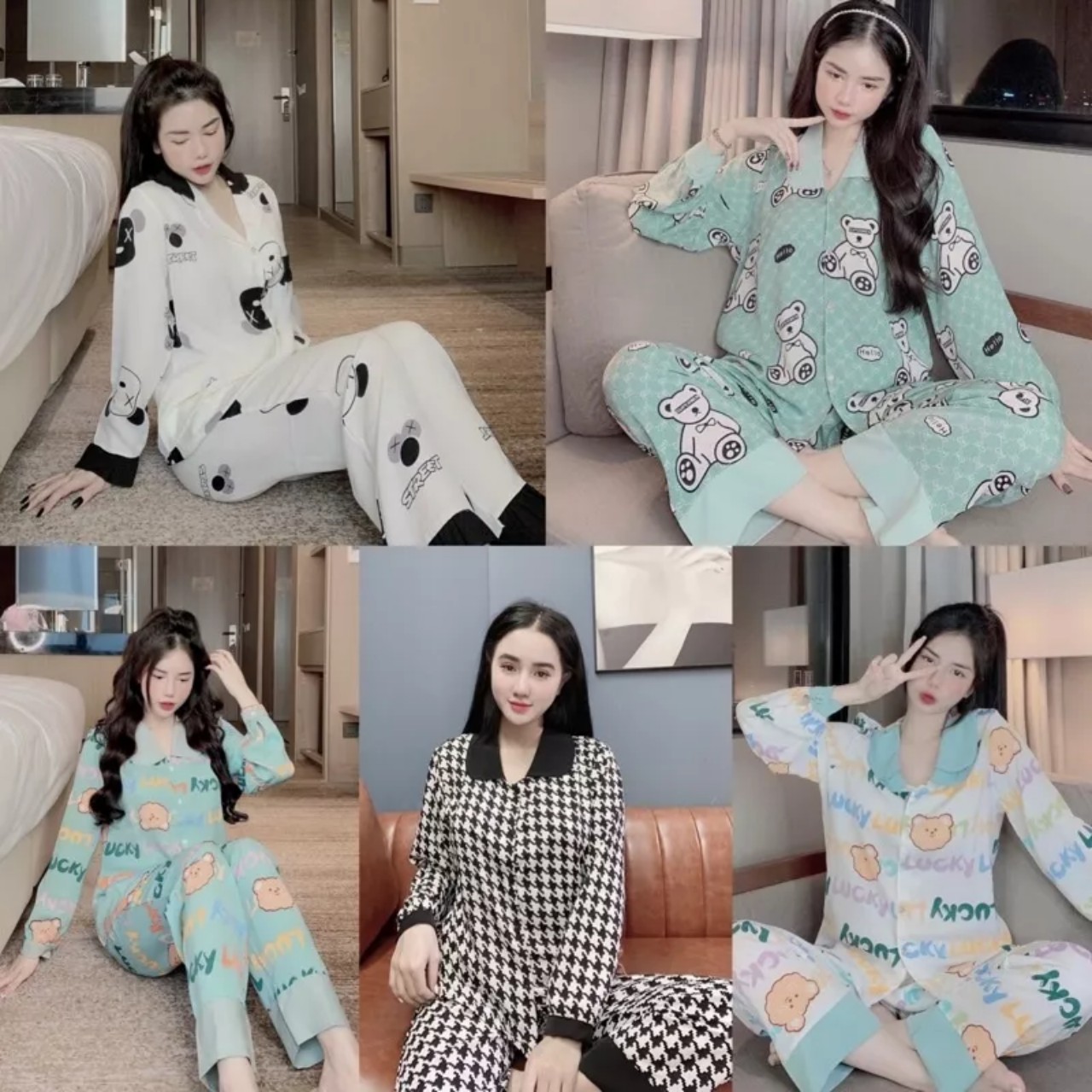 Bộ pijama cộc dài 40 mẫu