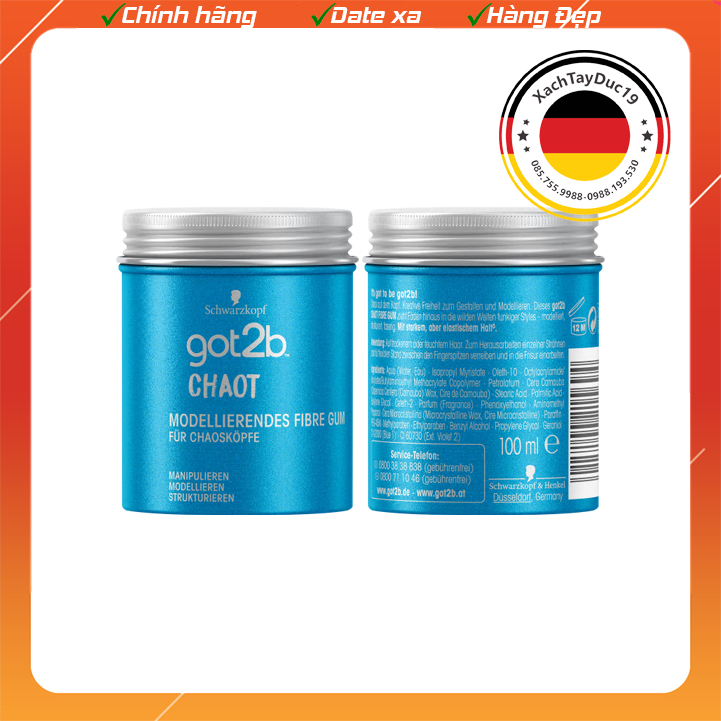 Sáp Vuốt Tóc Nam Schwarzkopf Got2B Strand matte của Đức 100ml