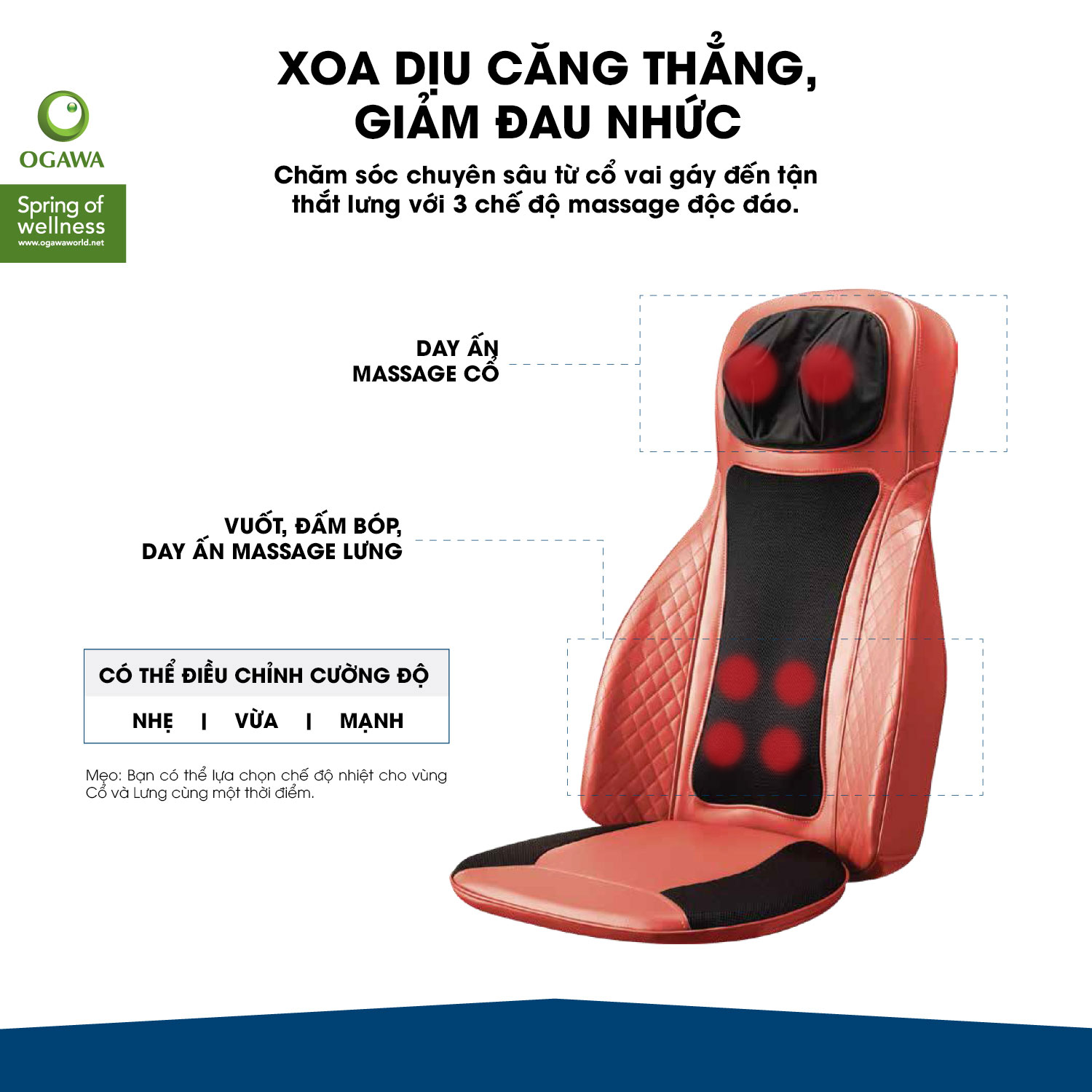 Đệm Massage Di Động OGAWA Estilo Prime Plus