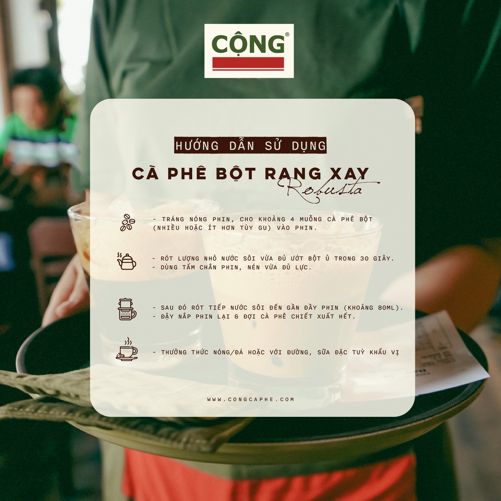 Cà Phê Bột Rang Xay Robusta Cộng Cà Phê 1Kg