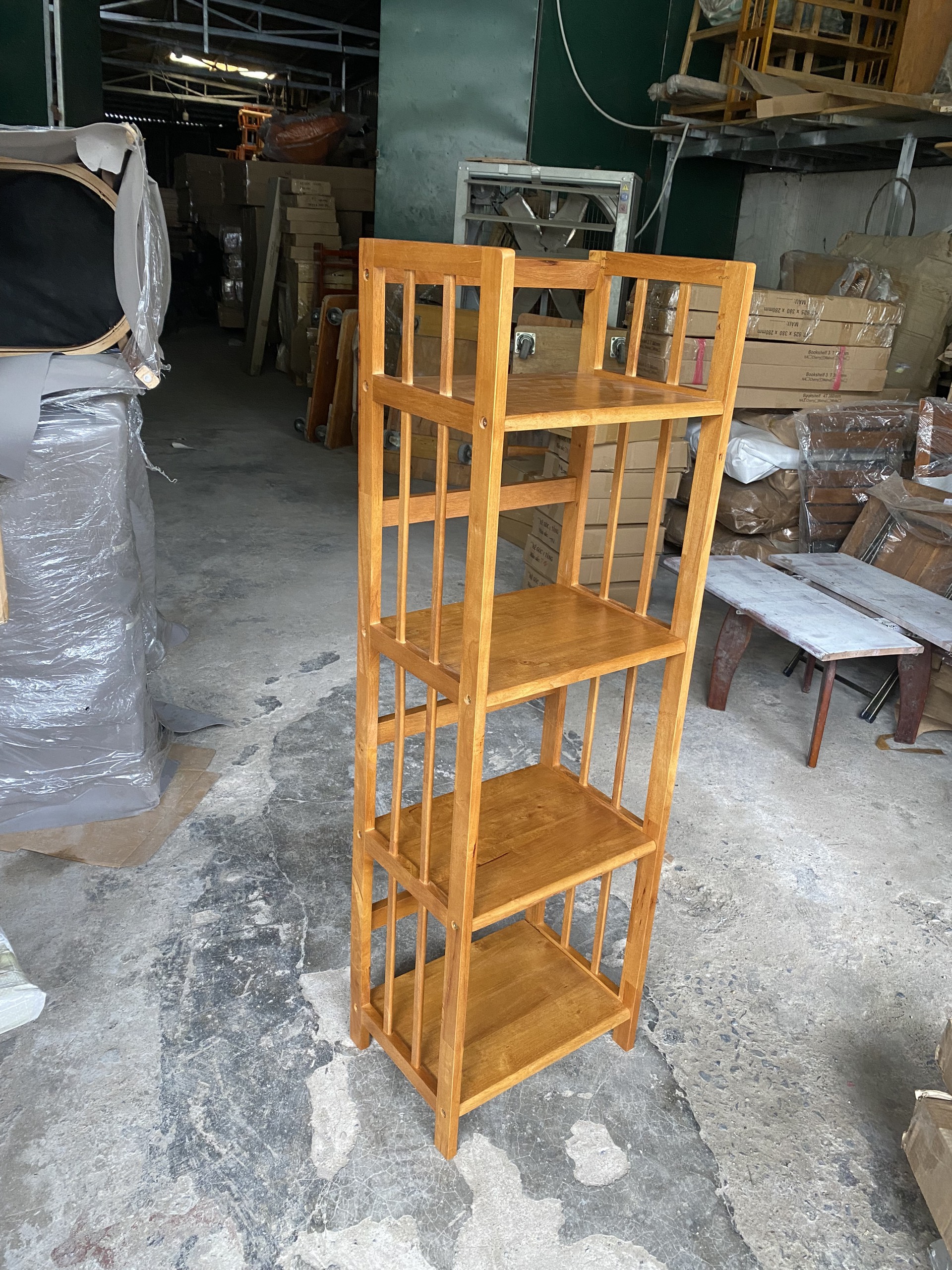 [HCM]Kệ sách 4 tầng 40cm gỗ cao su hàng lắp ráp