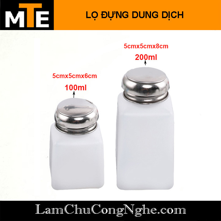 Lọ đựng dung dịch axeton 100ml, 200ml chất lượng cao