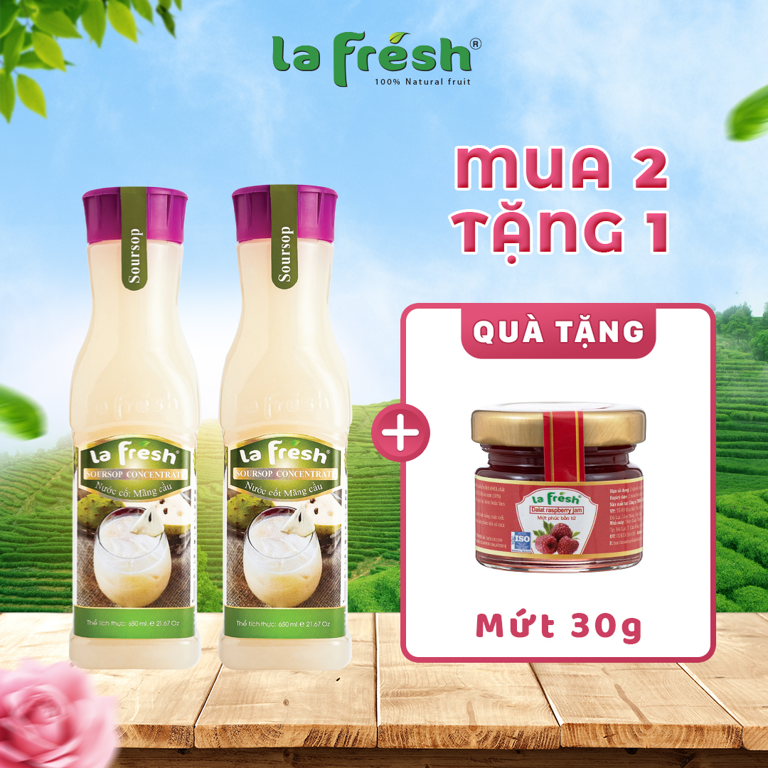 Nước Cốt Mãng Cầu Xiêm Lafresh Đà Lạt chai 650ml