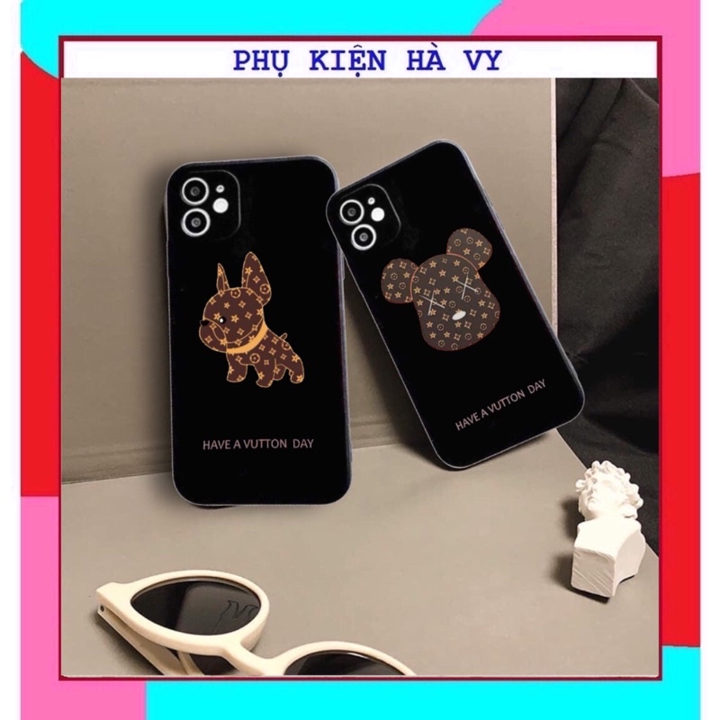 Ốp lưng dành cho iphone Lv pug cạnh vuông giả ip12 5/5s/6/6plus/6s/6splus/7/7plus/8/8plus/x/xr/xs/11/12/pro/max/plus/promax