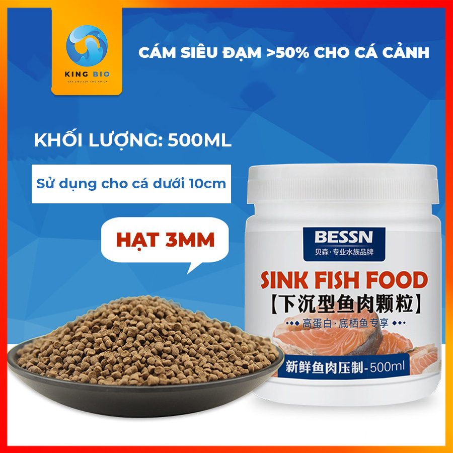 Cám Beesn Sink Fish Food - Thức ăn siêu đạm trên 50% cho cá cảnh