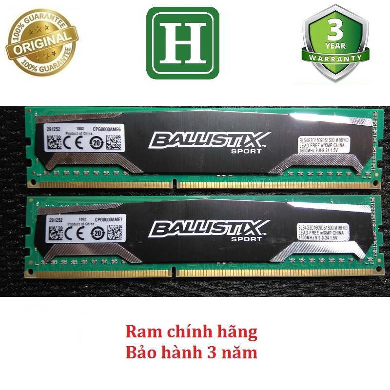 [HCM]Ram PC DDR3 4Gb bus 1600 - 12800u ram tản nhiệt hiệu Crucial Ballistix bảo hành 3 năm