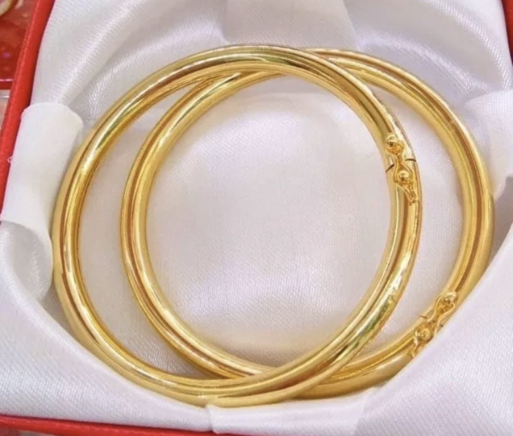 Vòng tay kiểu trơn mạ vàng 24k
