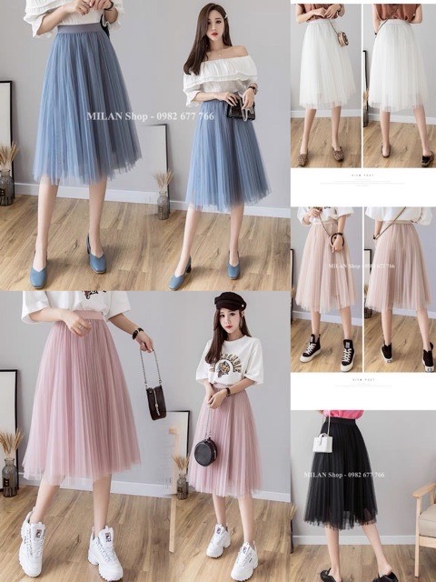 💝 FREESHIP 💝 Chân Váy Lưới TuTu 2 Lớp Hàng Cao Cấp E19