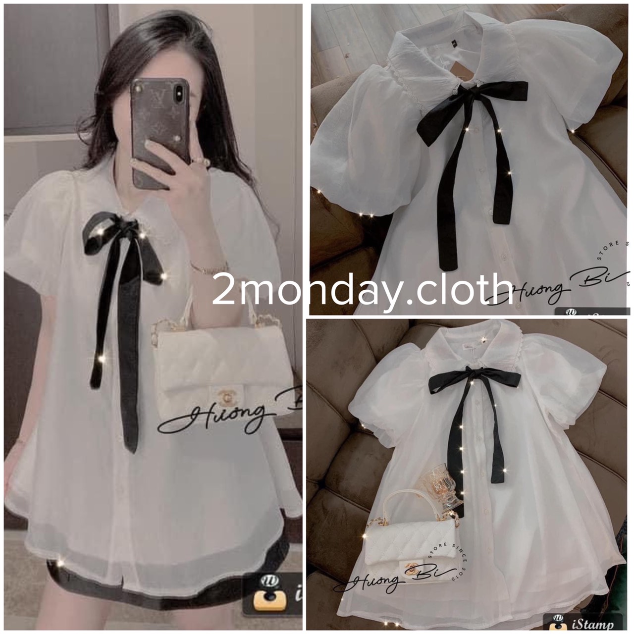 [SẴN/VIDEO] ÁO SƠMI BABYDOLL CỔ VIỀN REN MIX NƠ CỔ TIỂU THƯ VOAN TƠ 2 LỚP MỀM ĐẸP