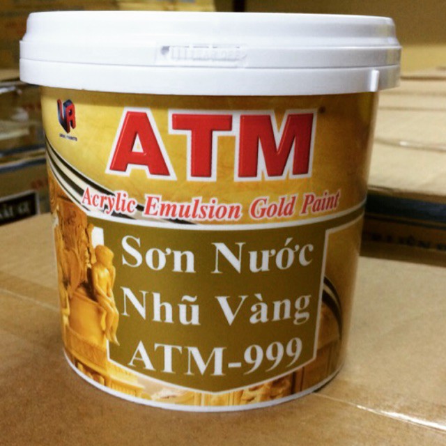 [SƠN CHẬU] Sơn nước nhũ vàng ATM 999 (225ml) - chuyên sơn bê tông gạch chậu