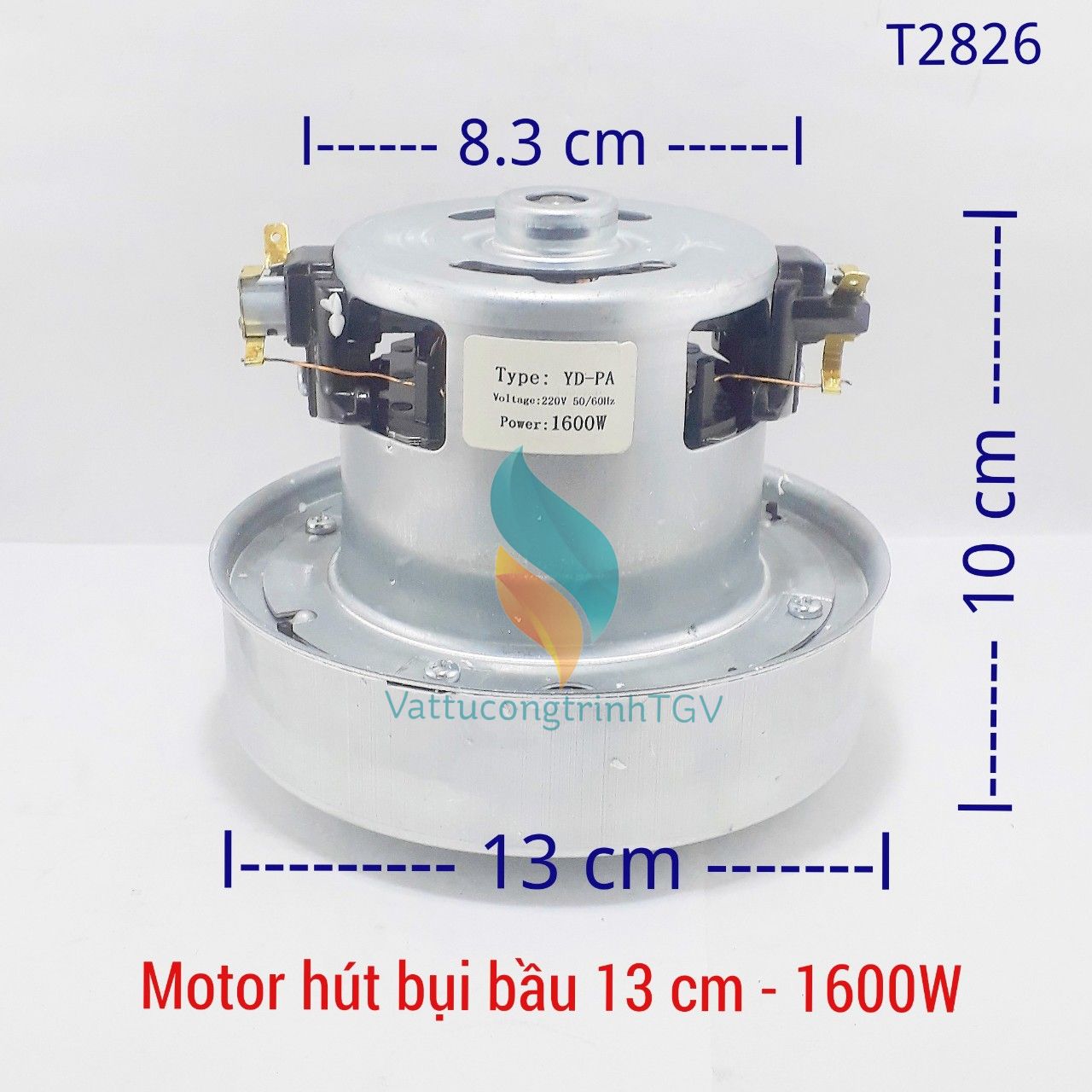 Motor máy hút bui 220V-1600w, bầu 13cm