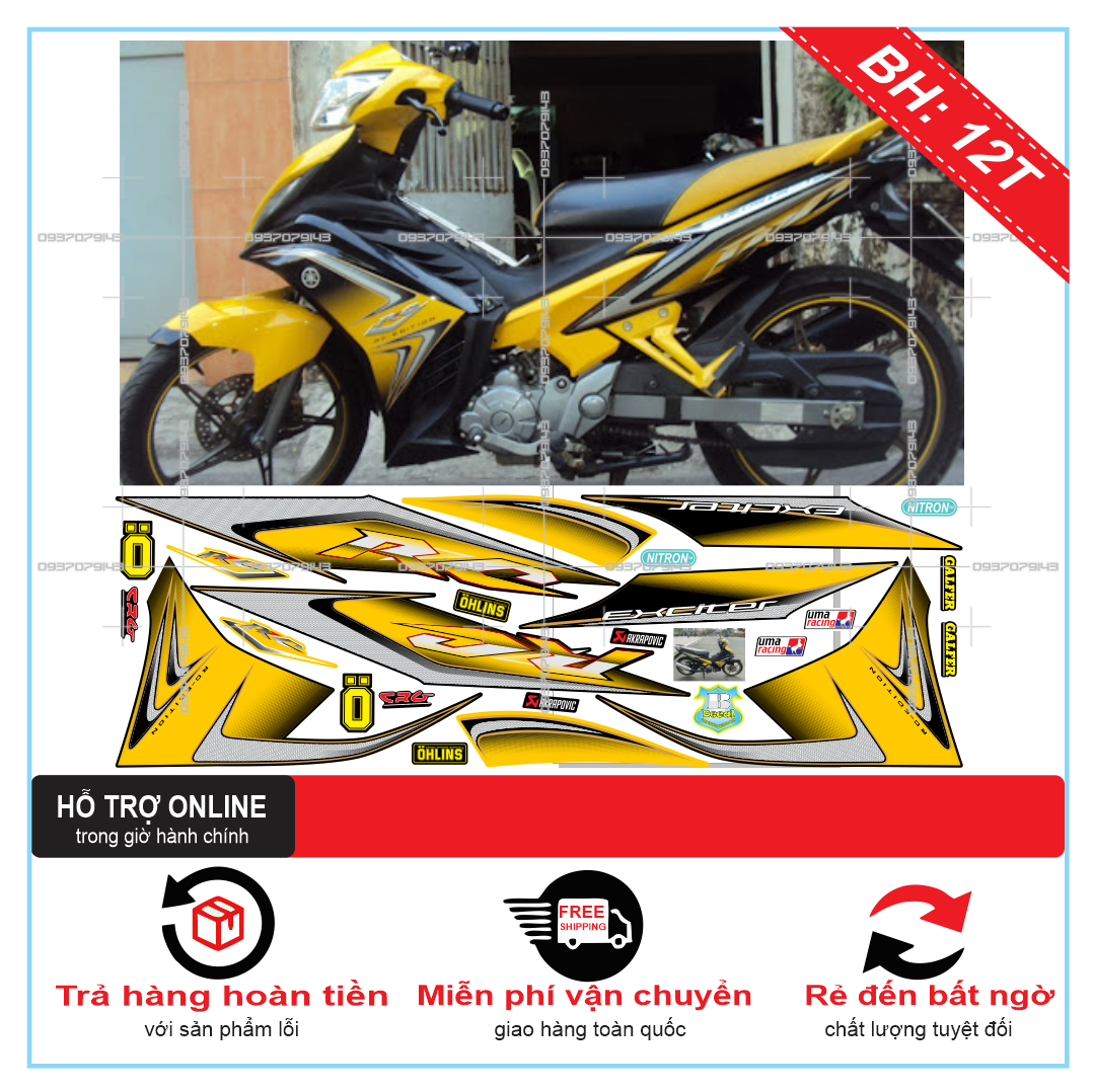 TEM RỜI EX 2011 ZIN RC VÀNG ĐEN