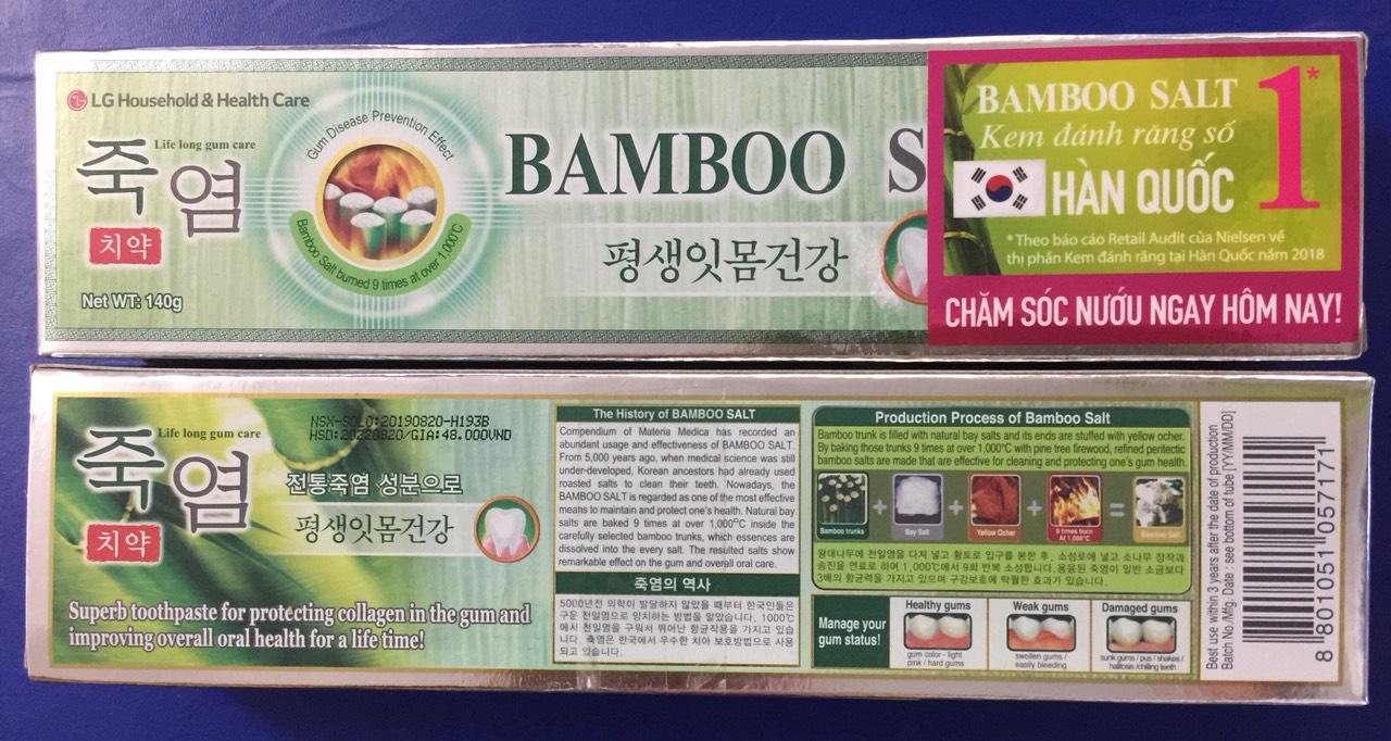 KEM ĐÁNH RĂNG HÀN QUỐC BAMBO SALT 140Gr