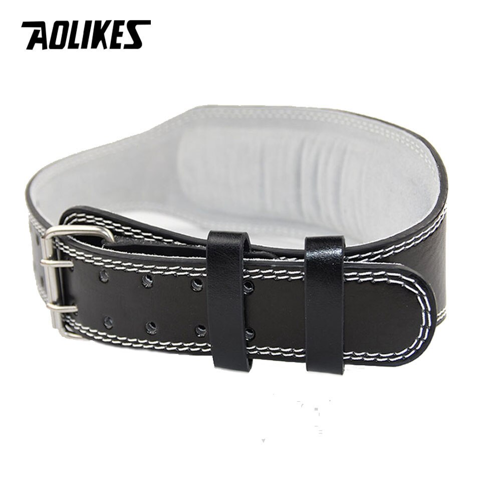 Đai lưng cứng tập gym AOLIKES A-YX048 da bò thật đệm êm ái weightlifting belt