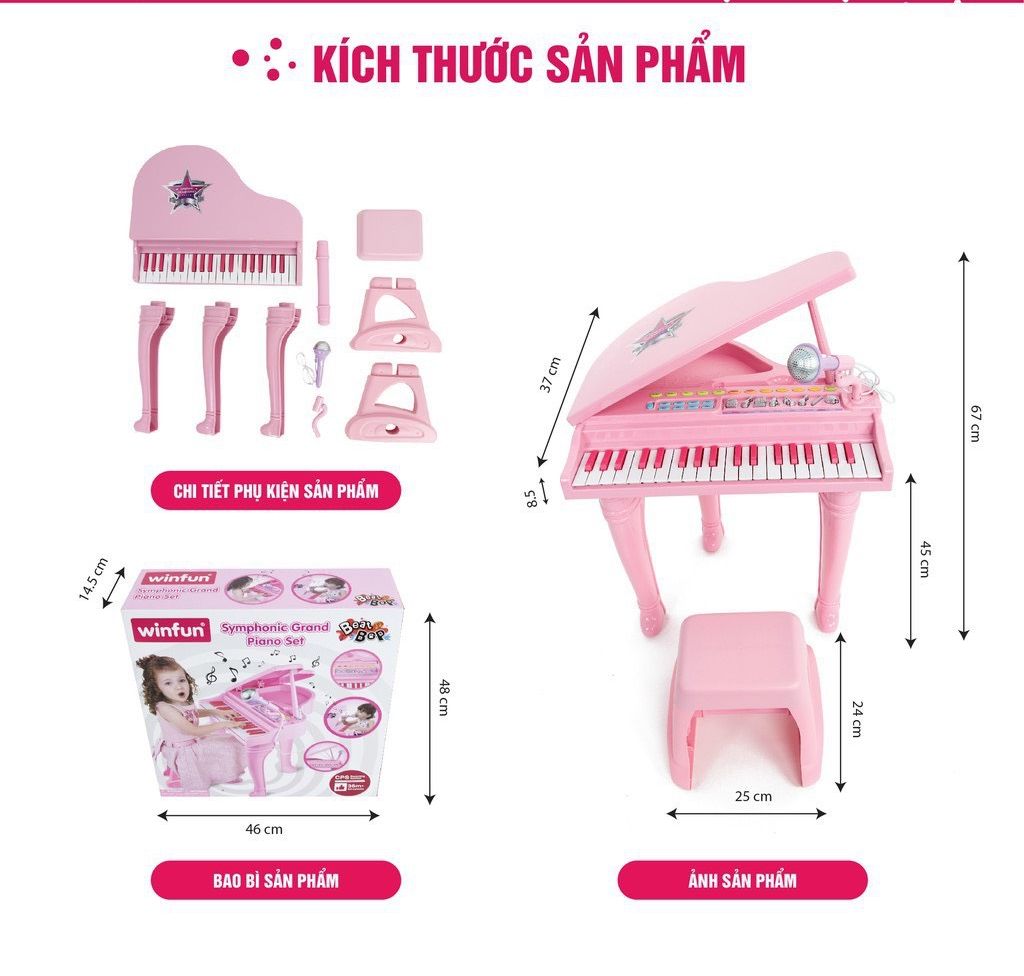 1 Đàn Piano Winfun Kèm Mic Cho Bé (Hàng Qùa Tặng) SHOP BE DAU TAY