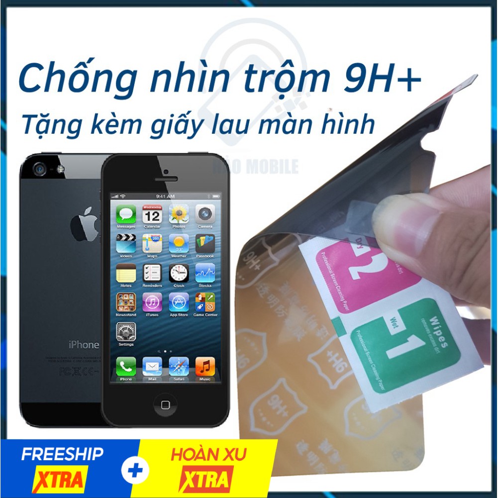 Dán chống nhìn trộm iphone 4, 4s, 5, 5s, 5 se - dán cường lực dẻo nano