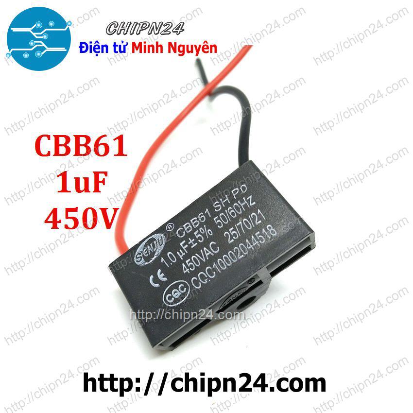 Tụ quạt cbb61 1uf 450v