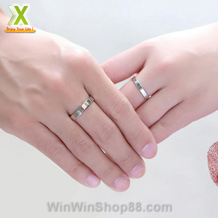 [HCM]Nhẫn cặp trơn màu bạc NC124