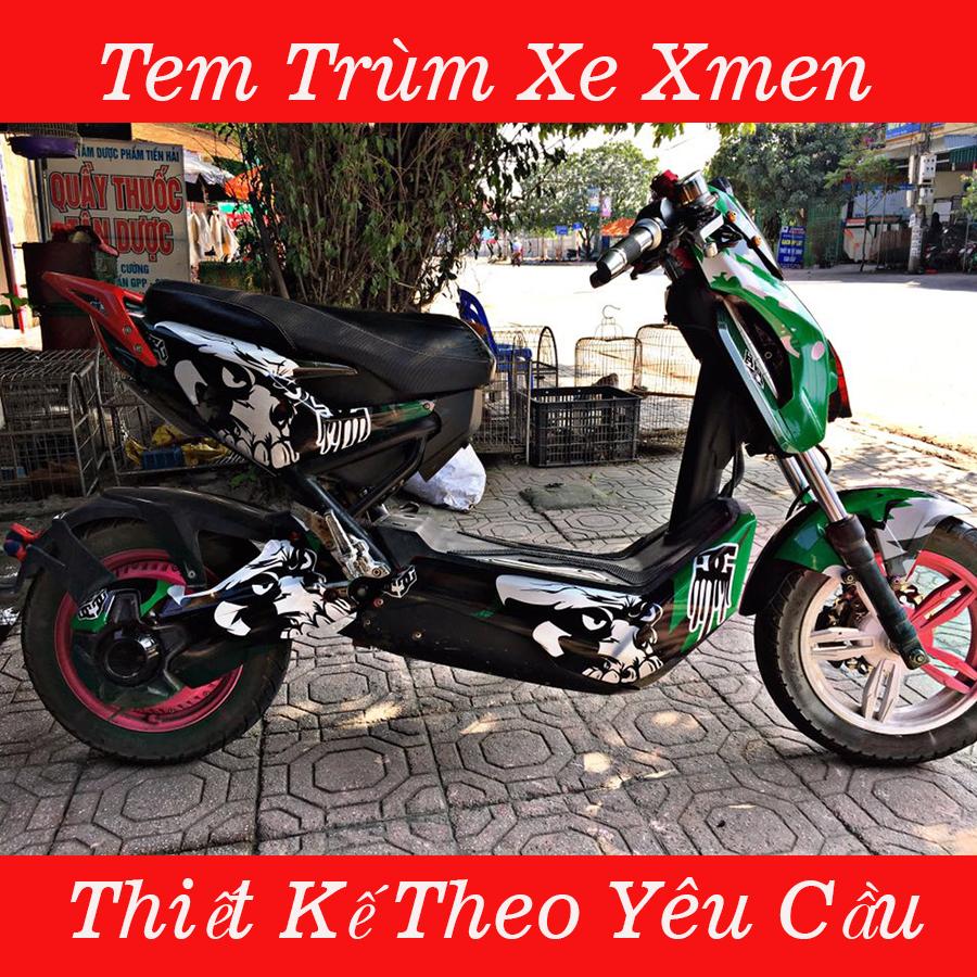 Tem trùm xe điện Xmen Xanh trắng đen