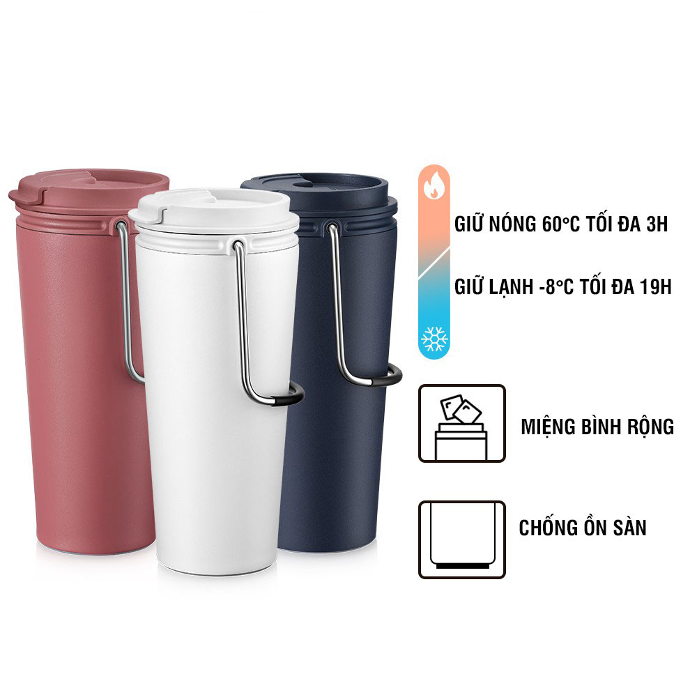 [LOCK&LOCK] BÌNH GIỮ NHIỆT BUCKET TUMBLER WITH STRAW 540ML - LHC4269 / LHC4268